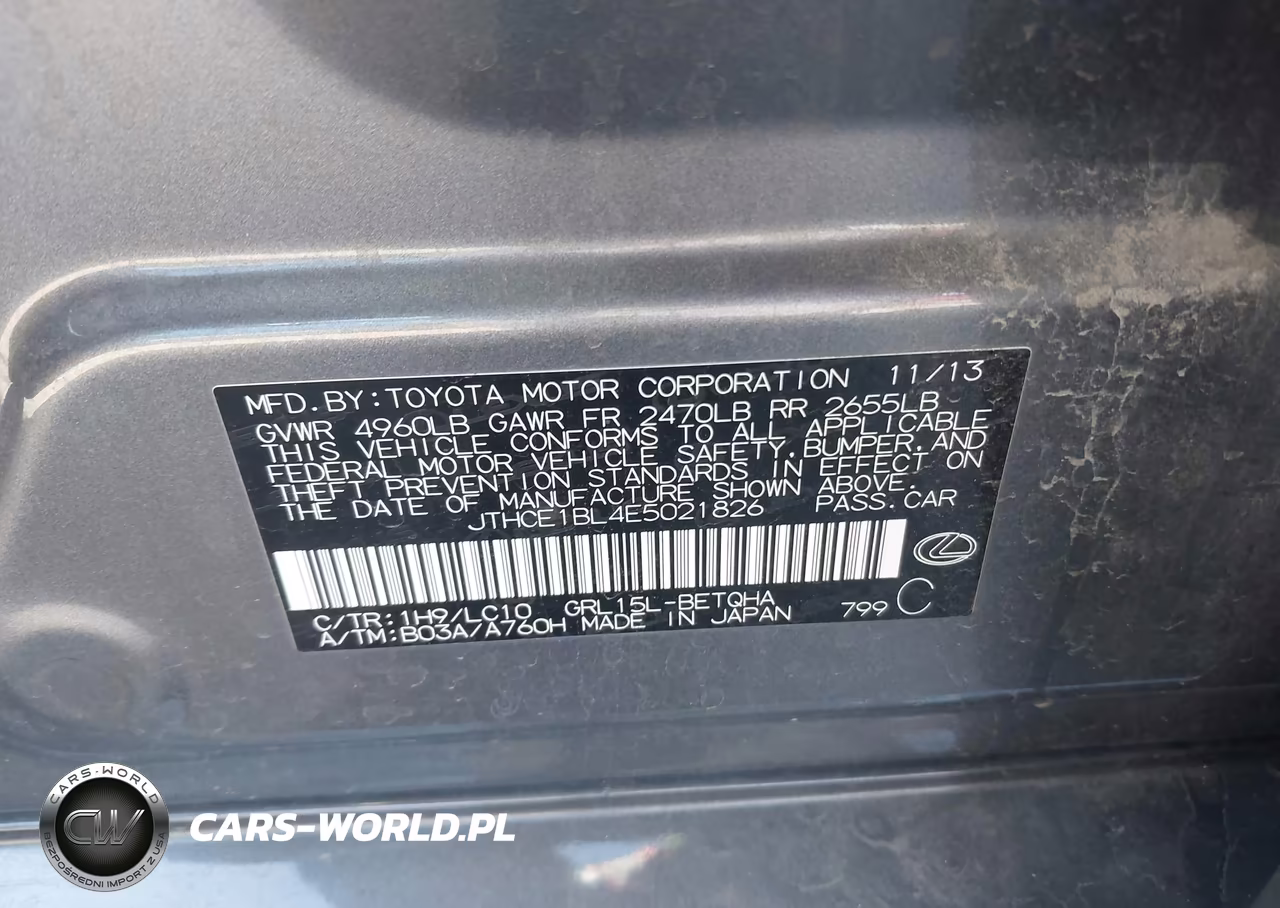 2014 Lexus Gs 350 VIN:JTHCE1BL4E5021826 - 9