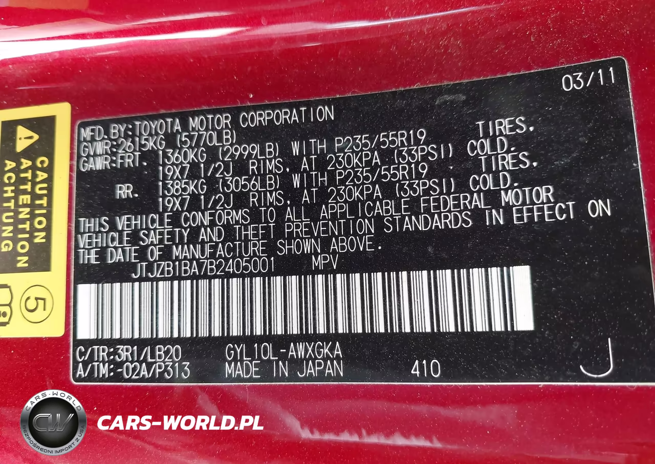 2011 Lexus Rx 450H VIN:JTJZB1BA7B2405001 - 9