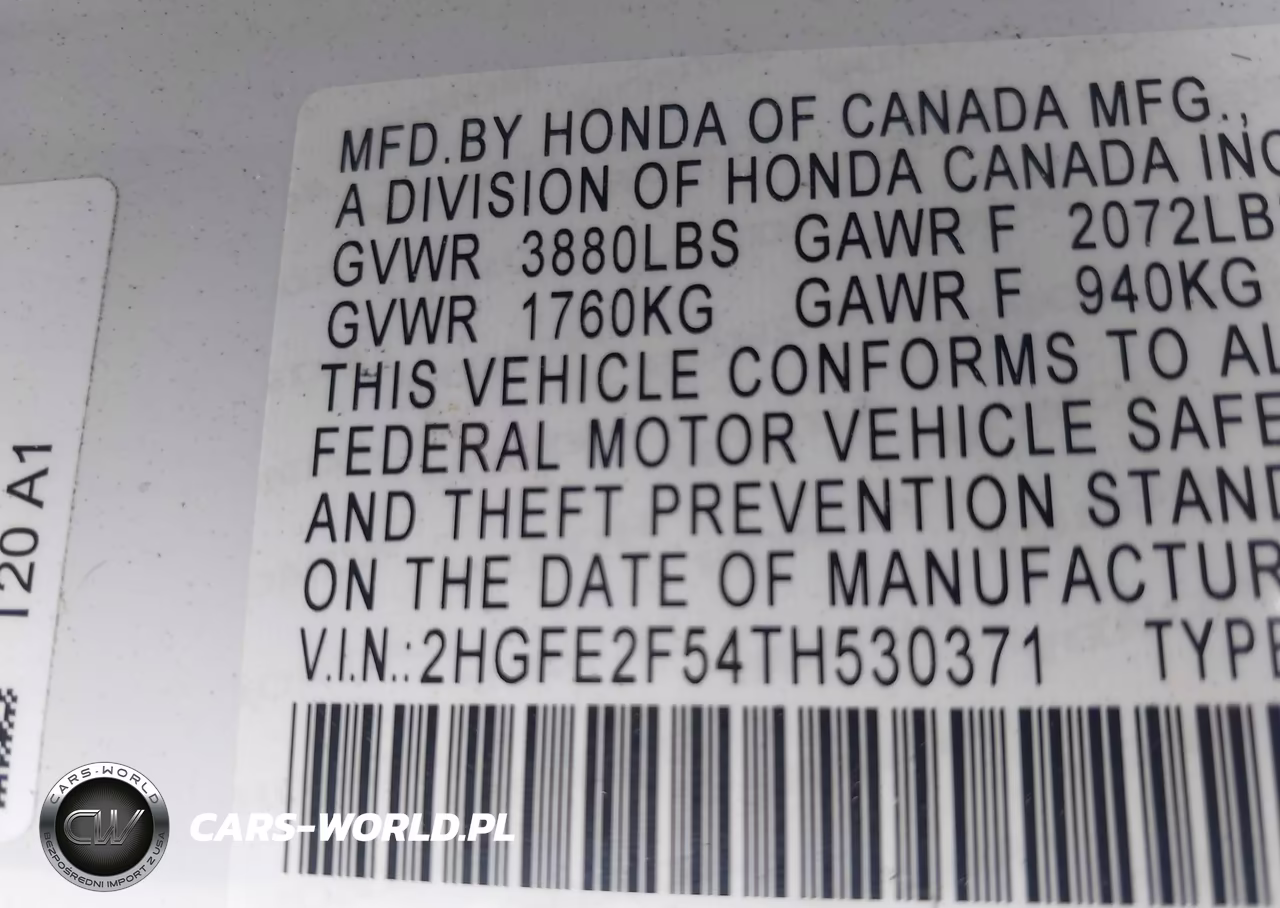 2026 Honda Civic Sport VIN:2HGFE2F54TH530371 - 9