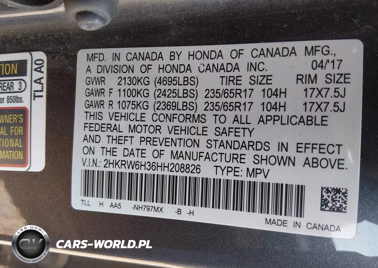 2017 Honda Cr-V Lx VIN:2HKRW6H36HH208826 - 9