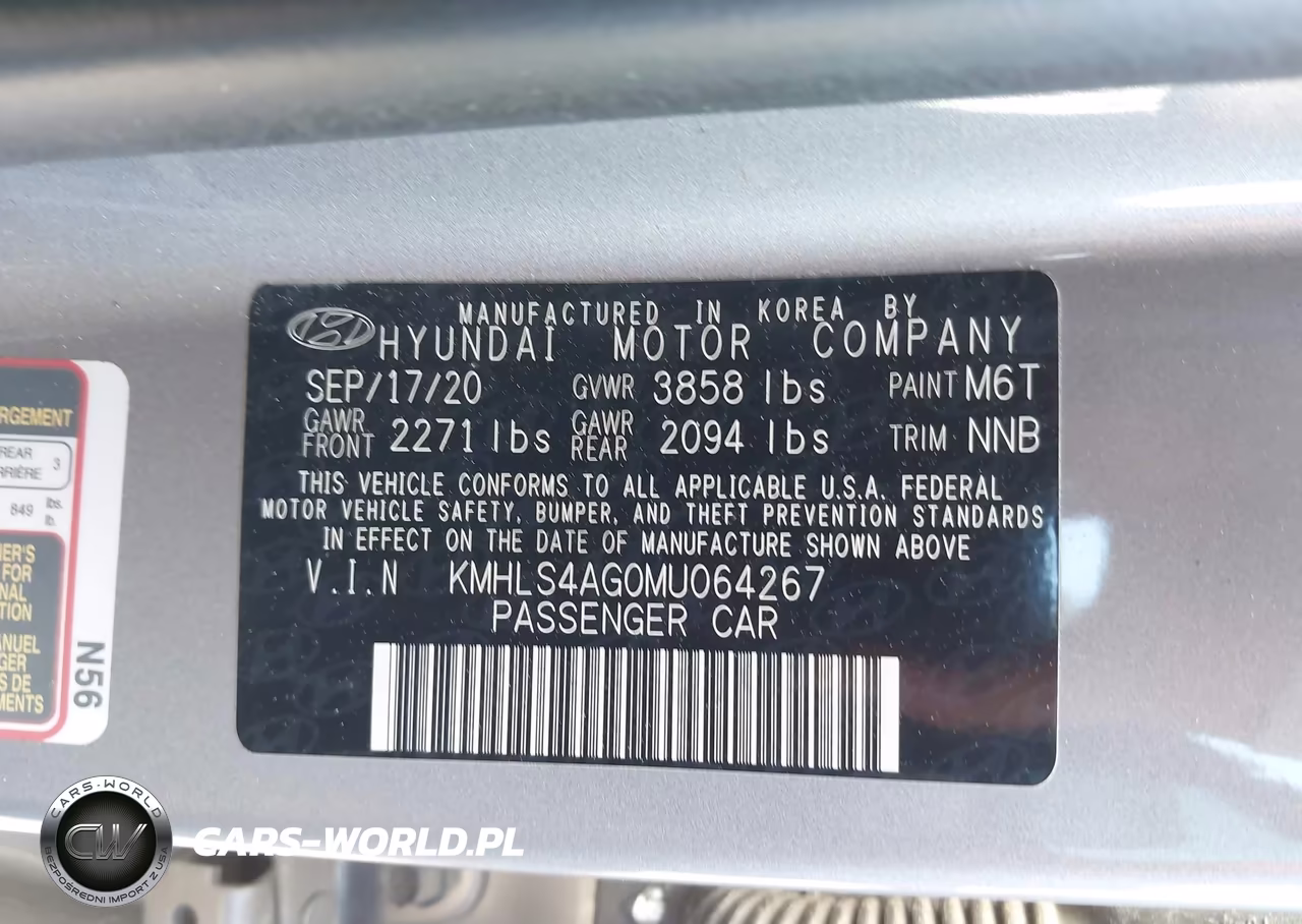 2021 Hyundai Elantra Sel VIN:KMHLS4AG0MU064267 - 9