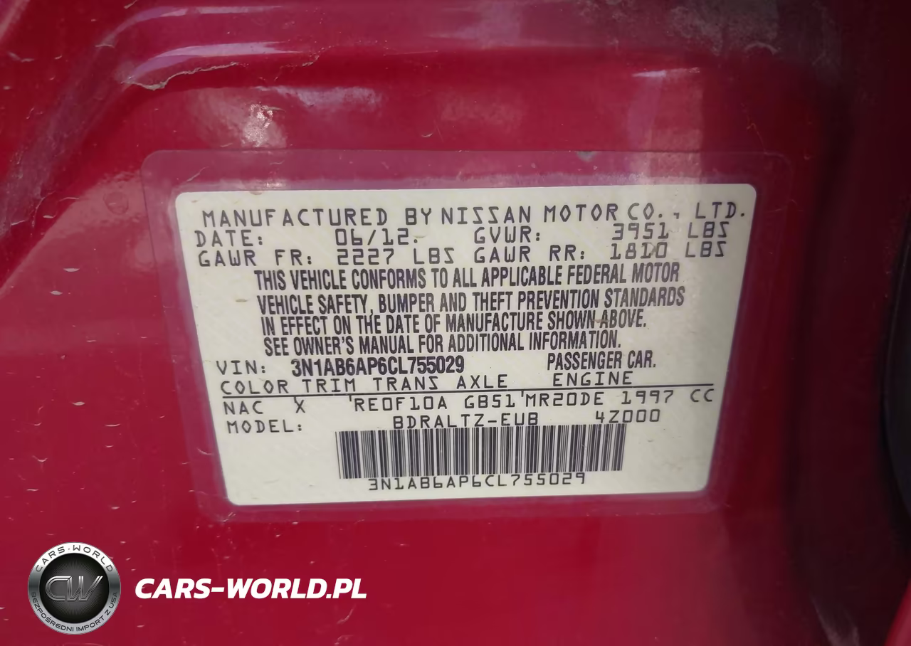 2012 Nissan Sentra 2.0 S VIN:3N1AB6AP6CL755029 - 9