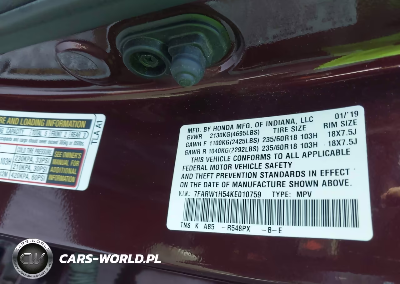 2019 Honda Cr-V Ex VIN:7FARW1H54KE010759 - 9