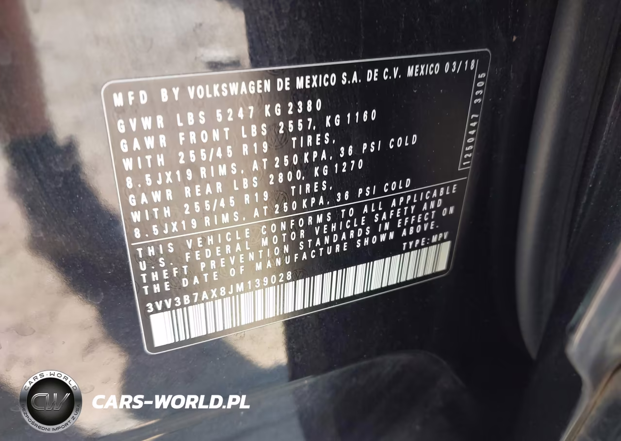 2018 Volkswagen Tiguan 2.0T Se-2.0T Sel VIN:3VV3B7AX8JM139028 - 9