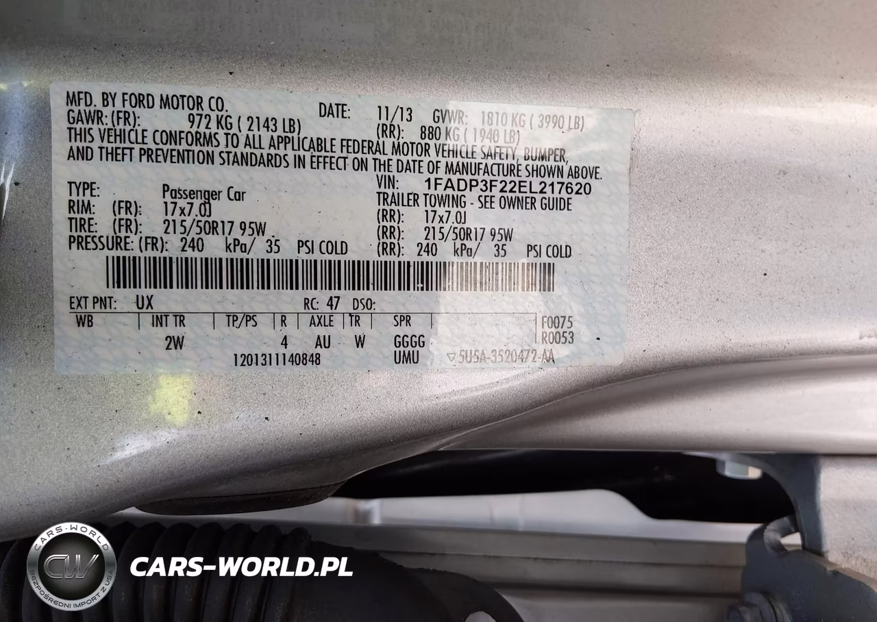 2014 Ford Focus Se VIN:1FADP3F22EL217620 - 9