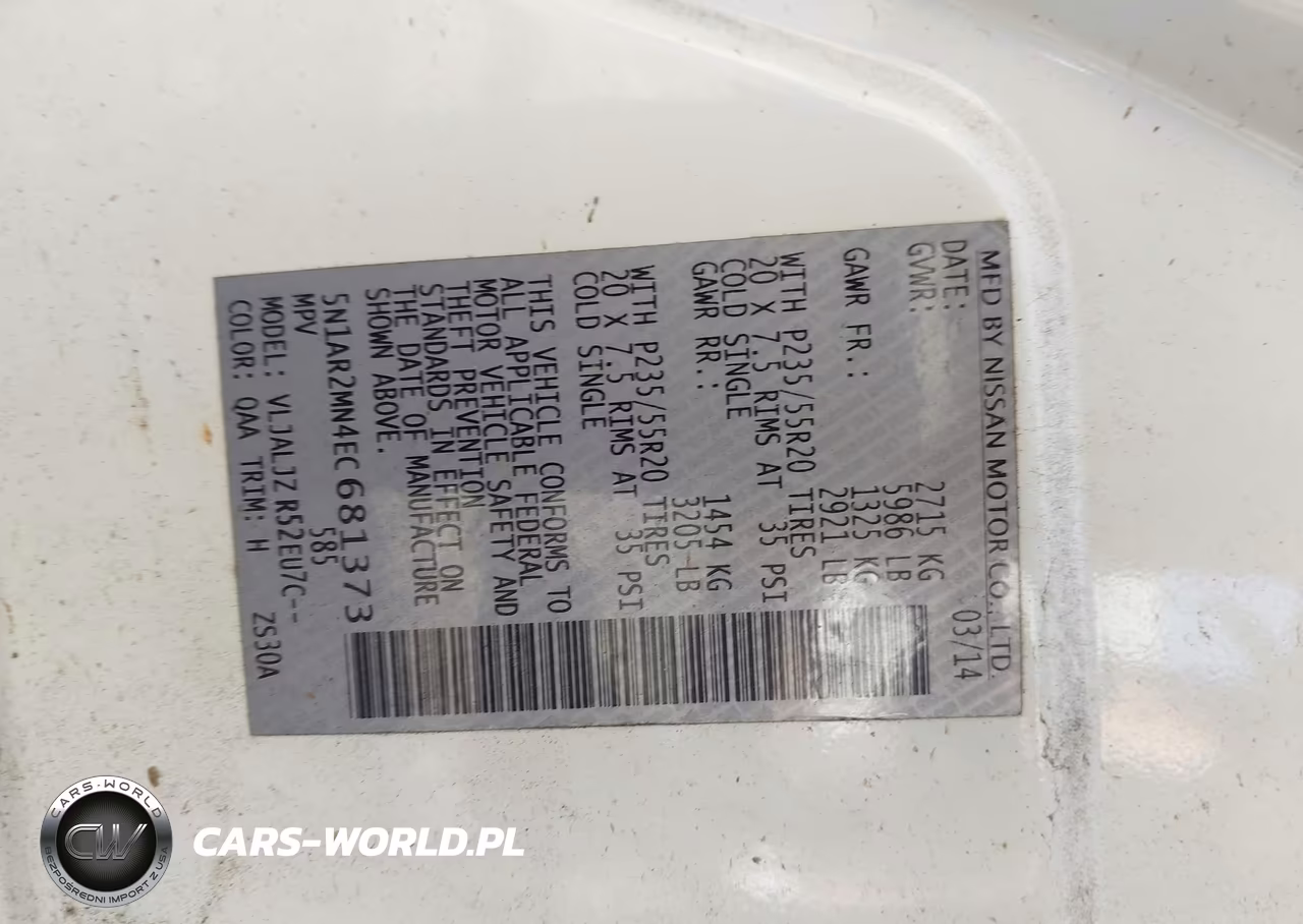 2014 Nissan Pathfinder Platinum VIN:5N1AR2MN4EC681373 - 9