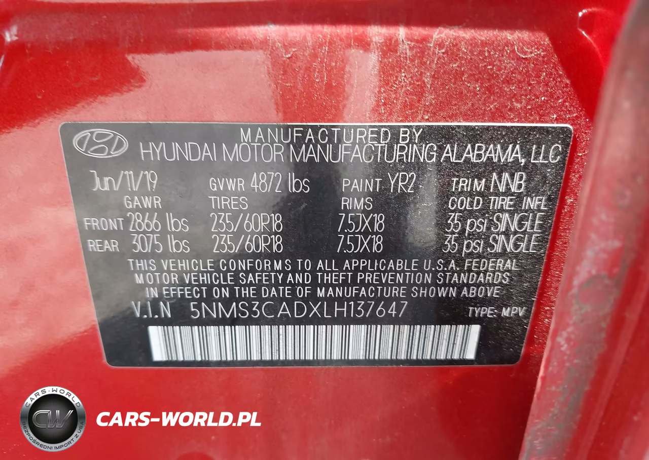 2020 Hyundai Santa Fe Sel VIN:5NMS3CADXLH137647 - 9