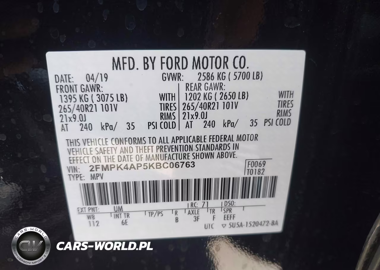 2019 Ford Edge St VIN:2FMPK4AP5KBC06763 - 9