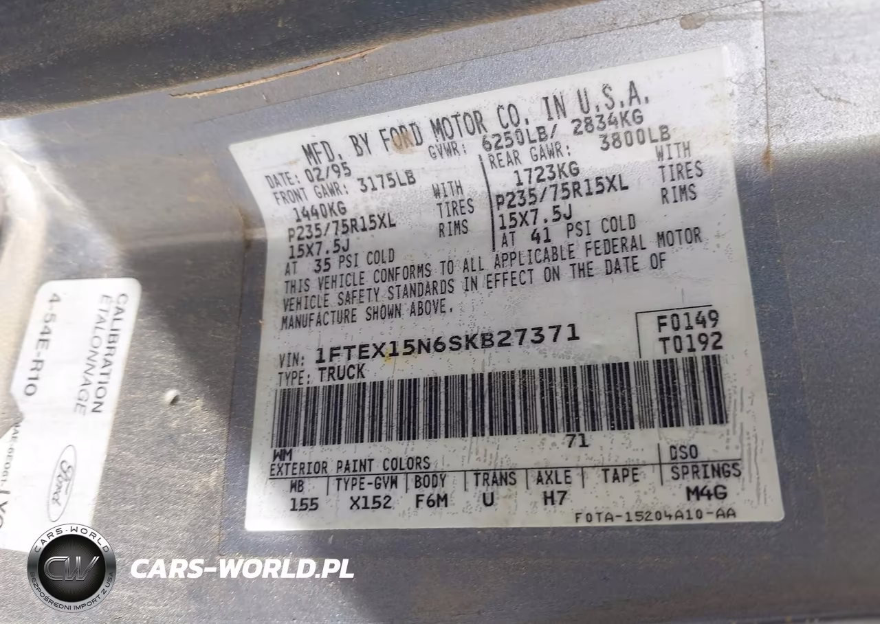 1995 Ford F150 VIN:1FTEX15N6SKB27371 - 9
