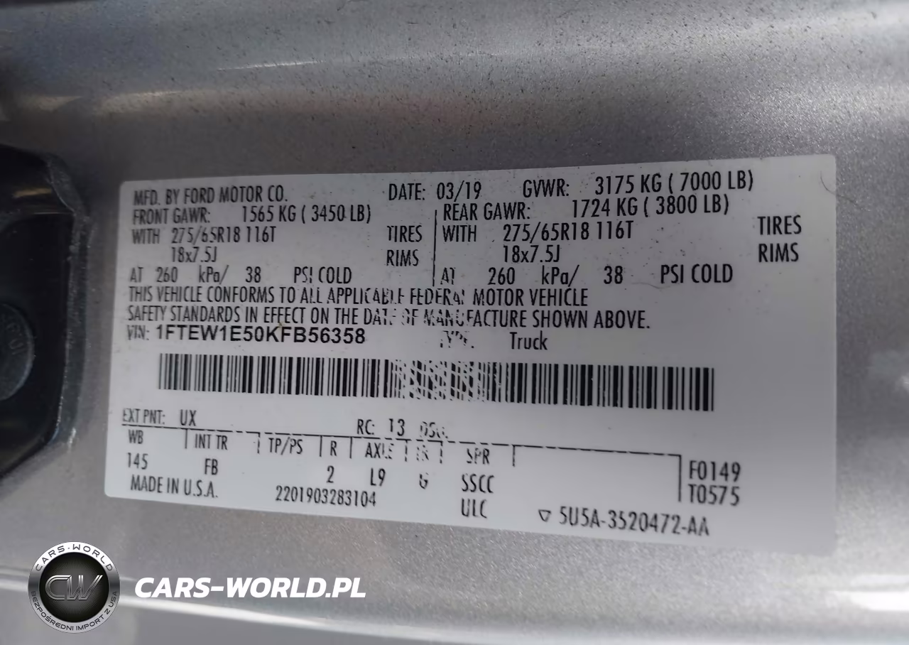 2019 Ford F-150 Xlt VIN:1FTEW1E50KFB56358 - 9