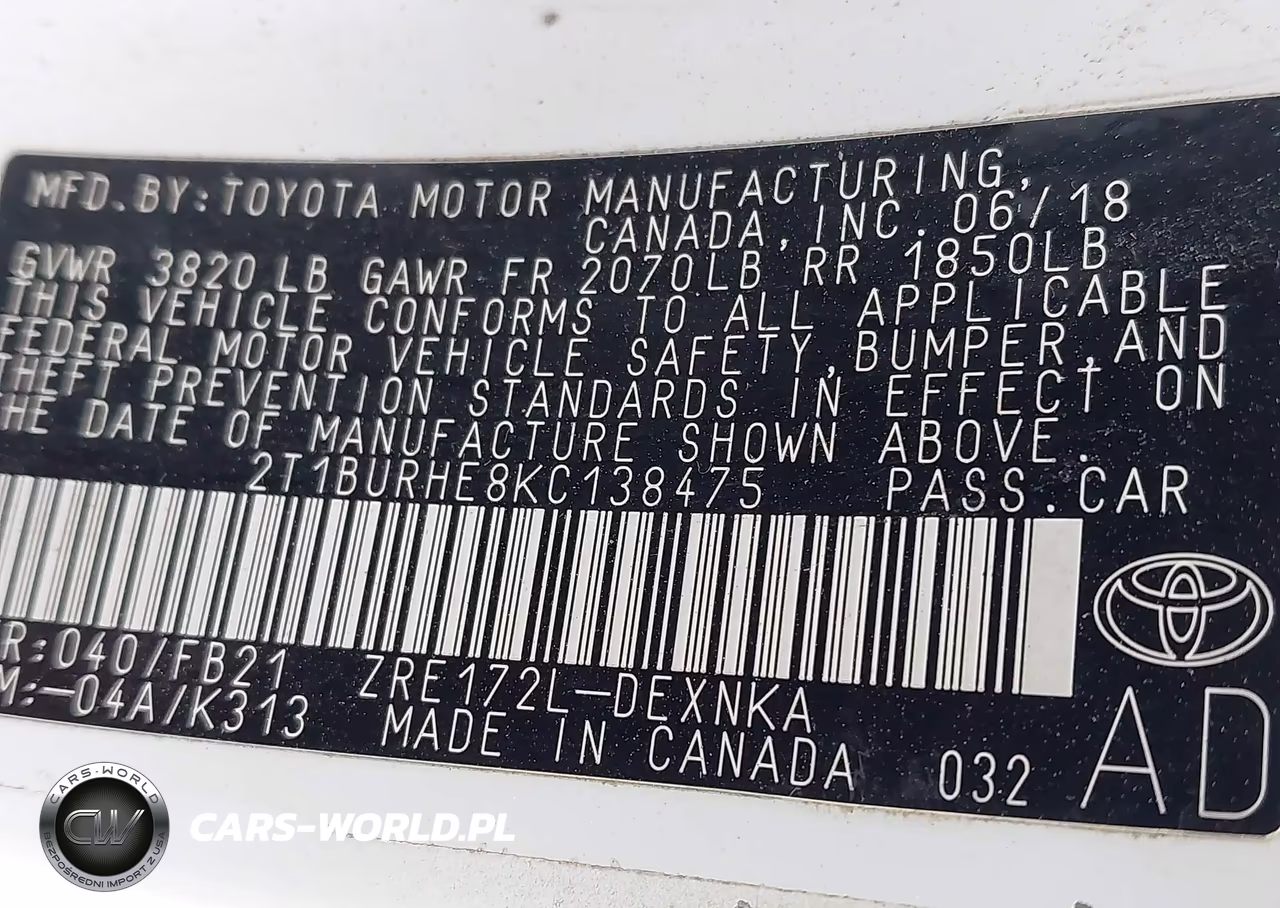 2019 Toyota Corolla Le VIN:2T1BURHE8KC138475 - 9