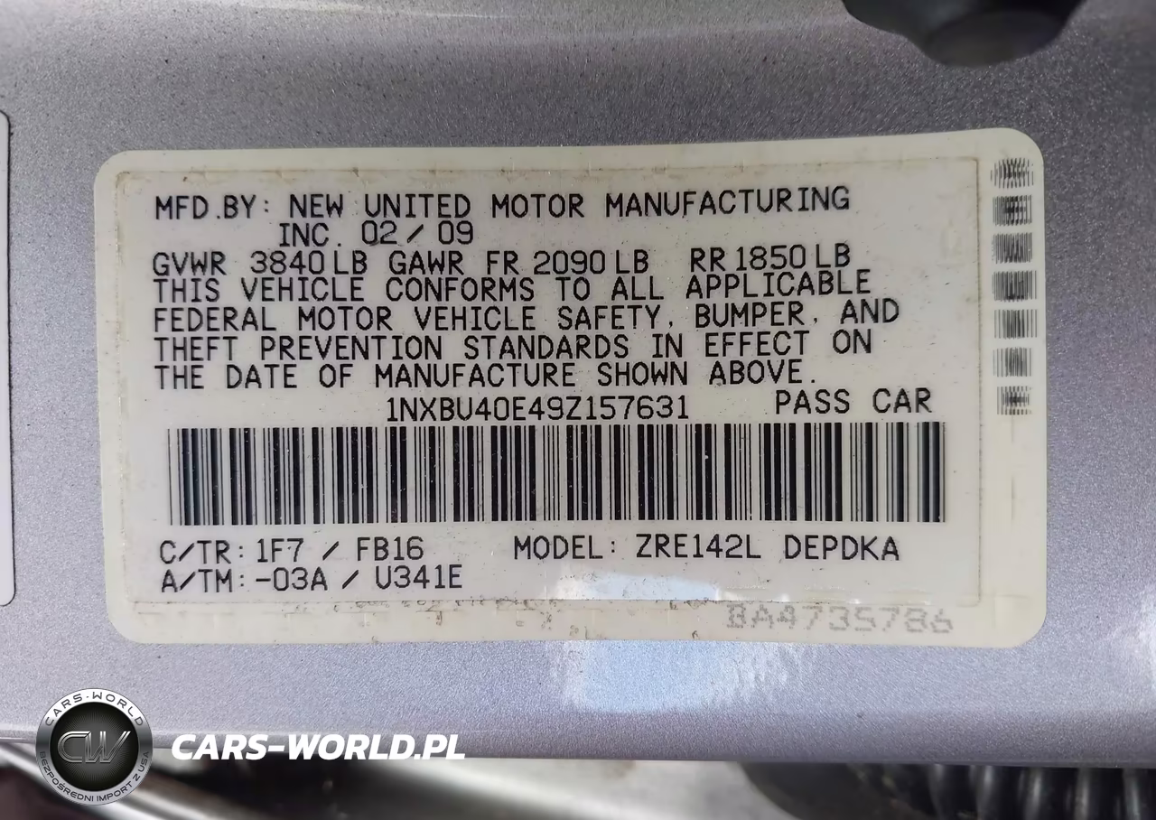 2009 Toyota Corolla Le VIN:1NXBU40E49Z157631 - 9