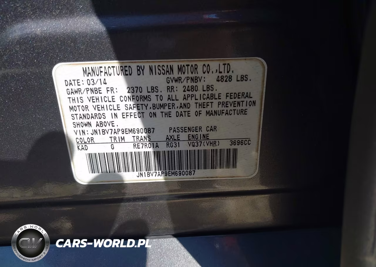 2014 Infiniti Q50 Premium-Sport VIN:JN1BV7AP9EM690087 - 9