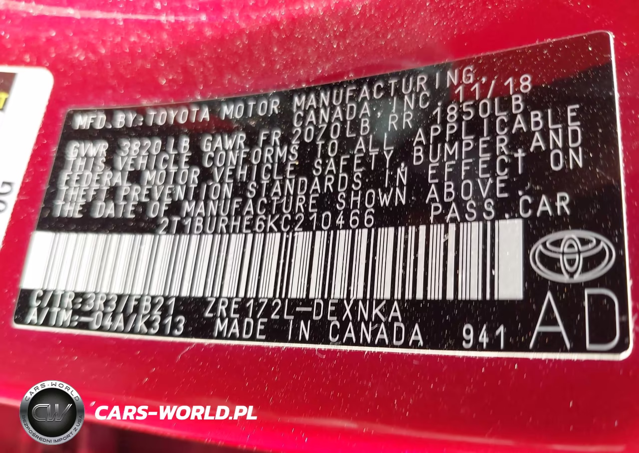2019 Toyota Corolla Le VIN:2T1BURHE6KC210466 - 9
