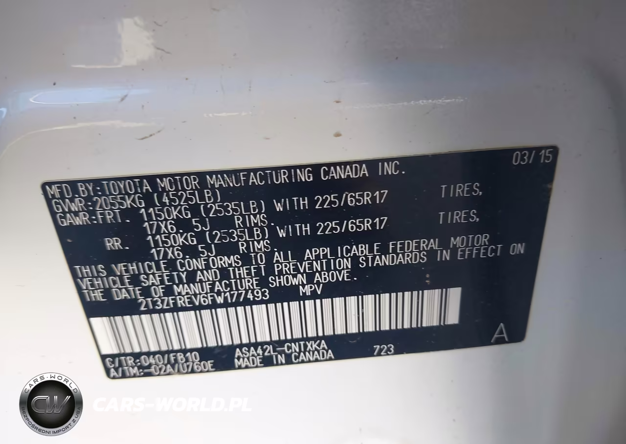 2015 Toyota Rav4 Le VIN:2T3ZFREV6FW177493 - 9