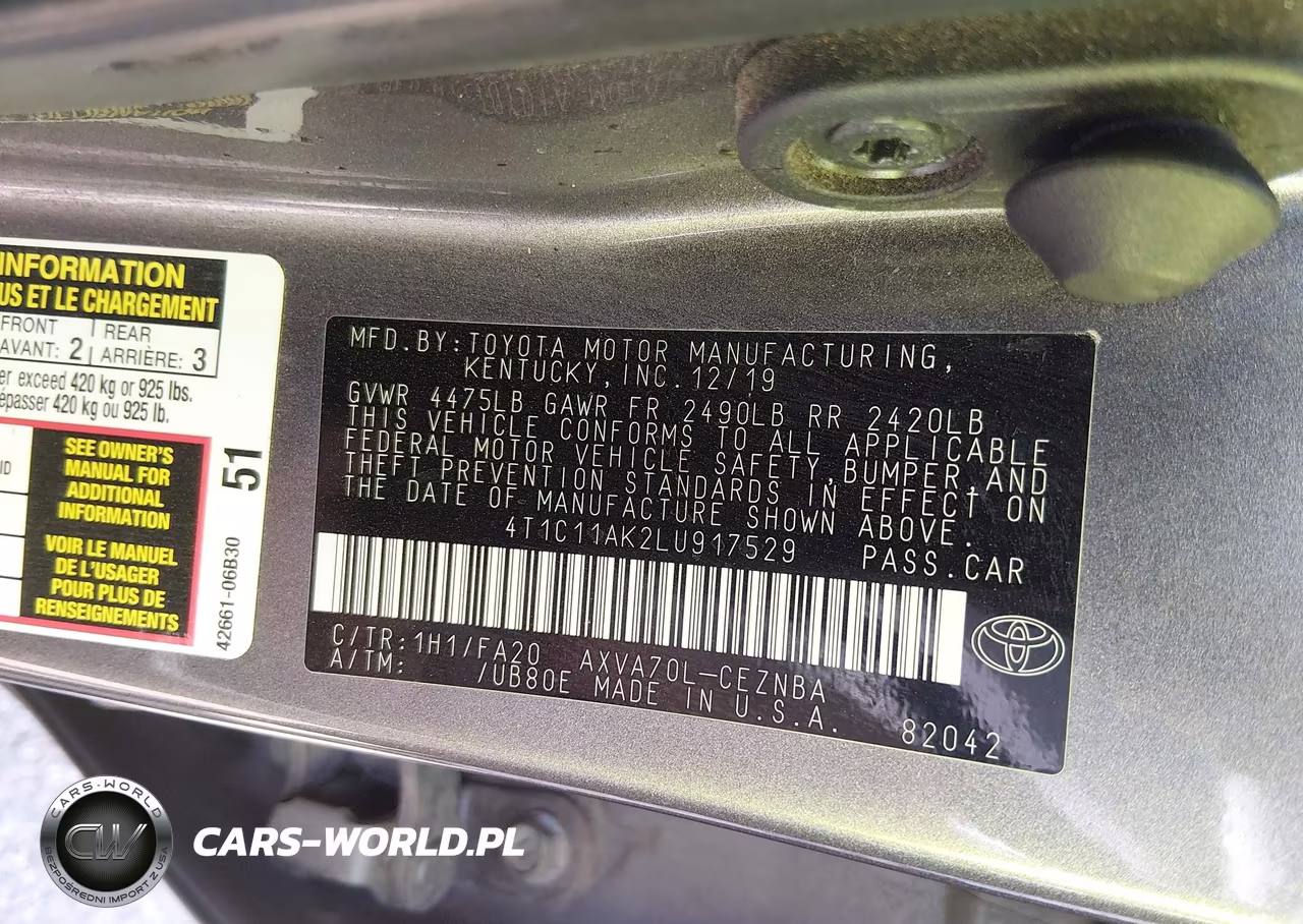 2020 Toyota Camry Le VIN:4T1C11AK2LU917529 - 9