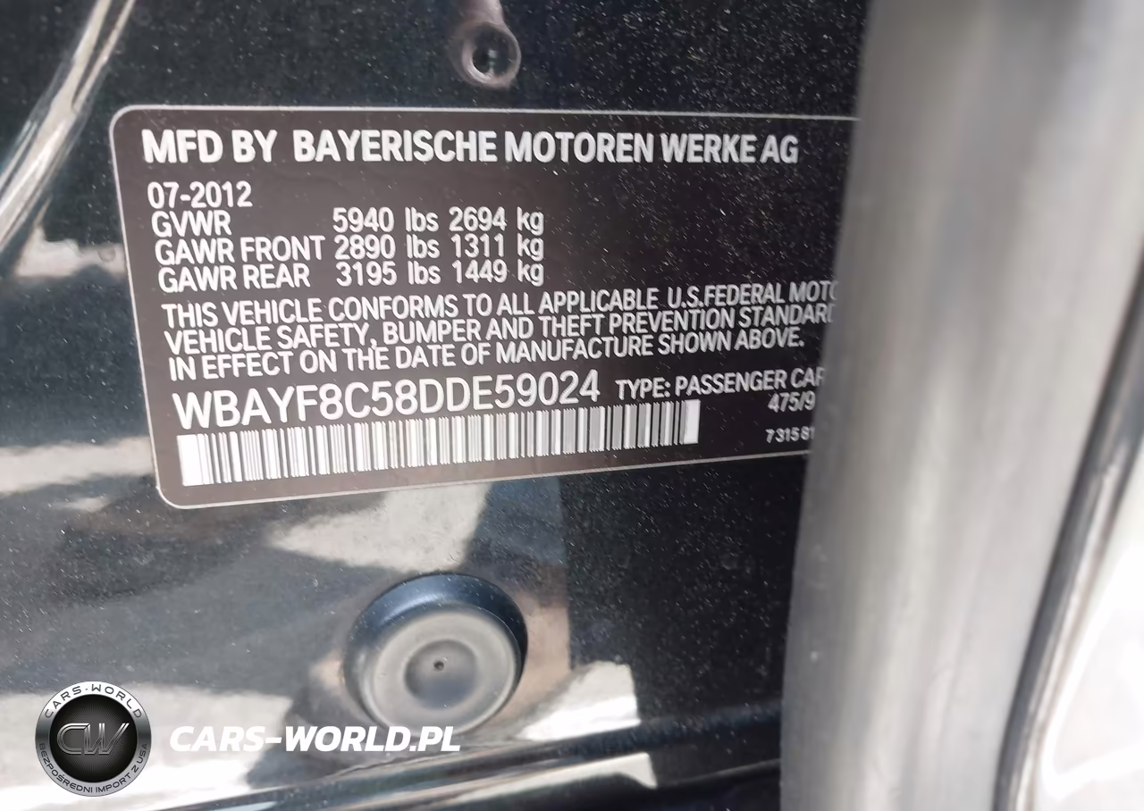 2013 BMW 750Li xDrive VIN:WBAYF8C58DDE59024 - 9