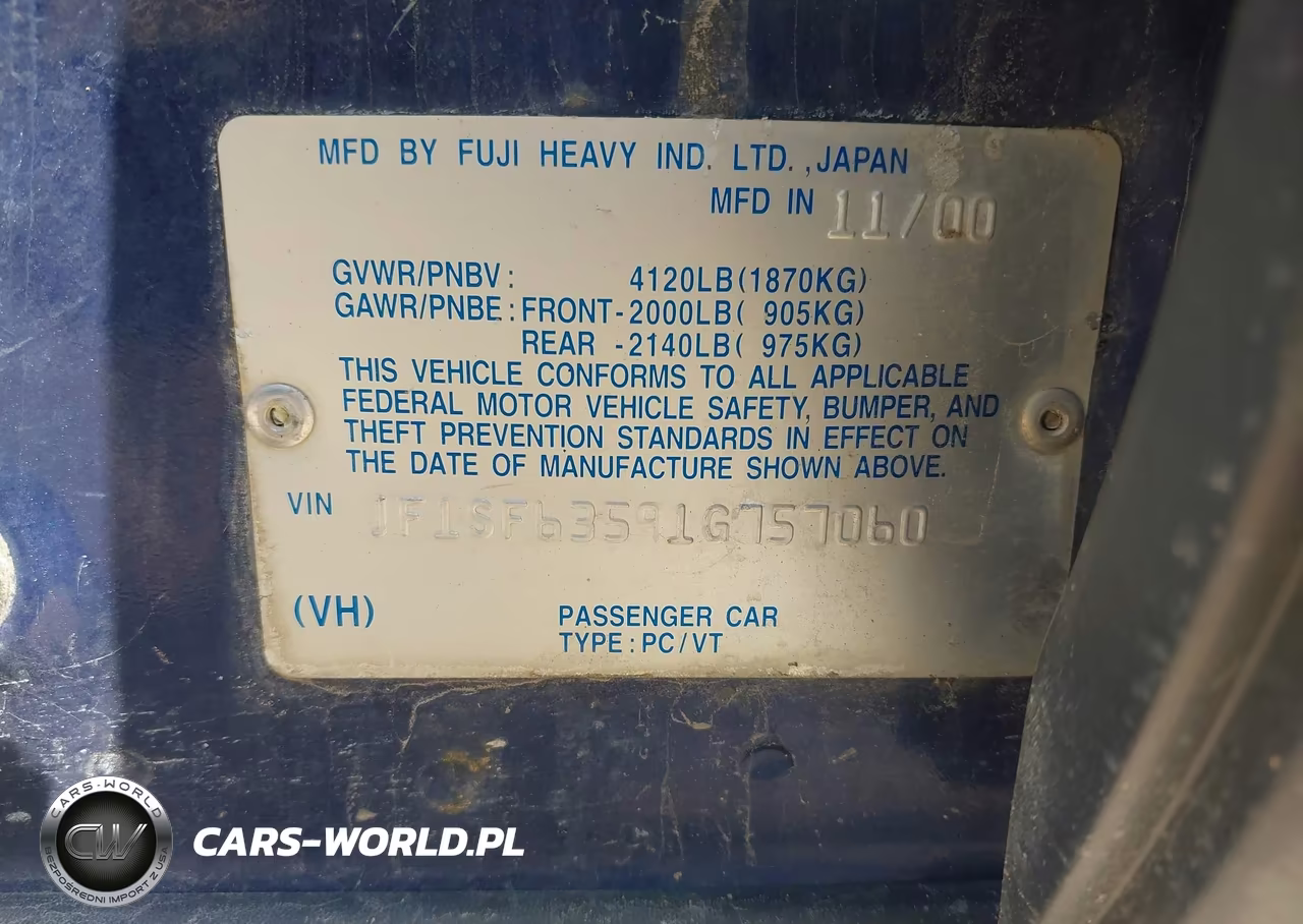 2001 Subaru Forester L VIN:JF1SF63591G757060 - 9