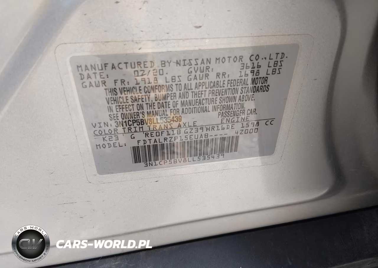 2020 Nissan Kicks S Xtronic Cvt VIN:3N1CP5BV8LL535439 - 9
