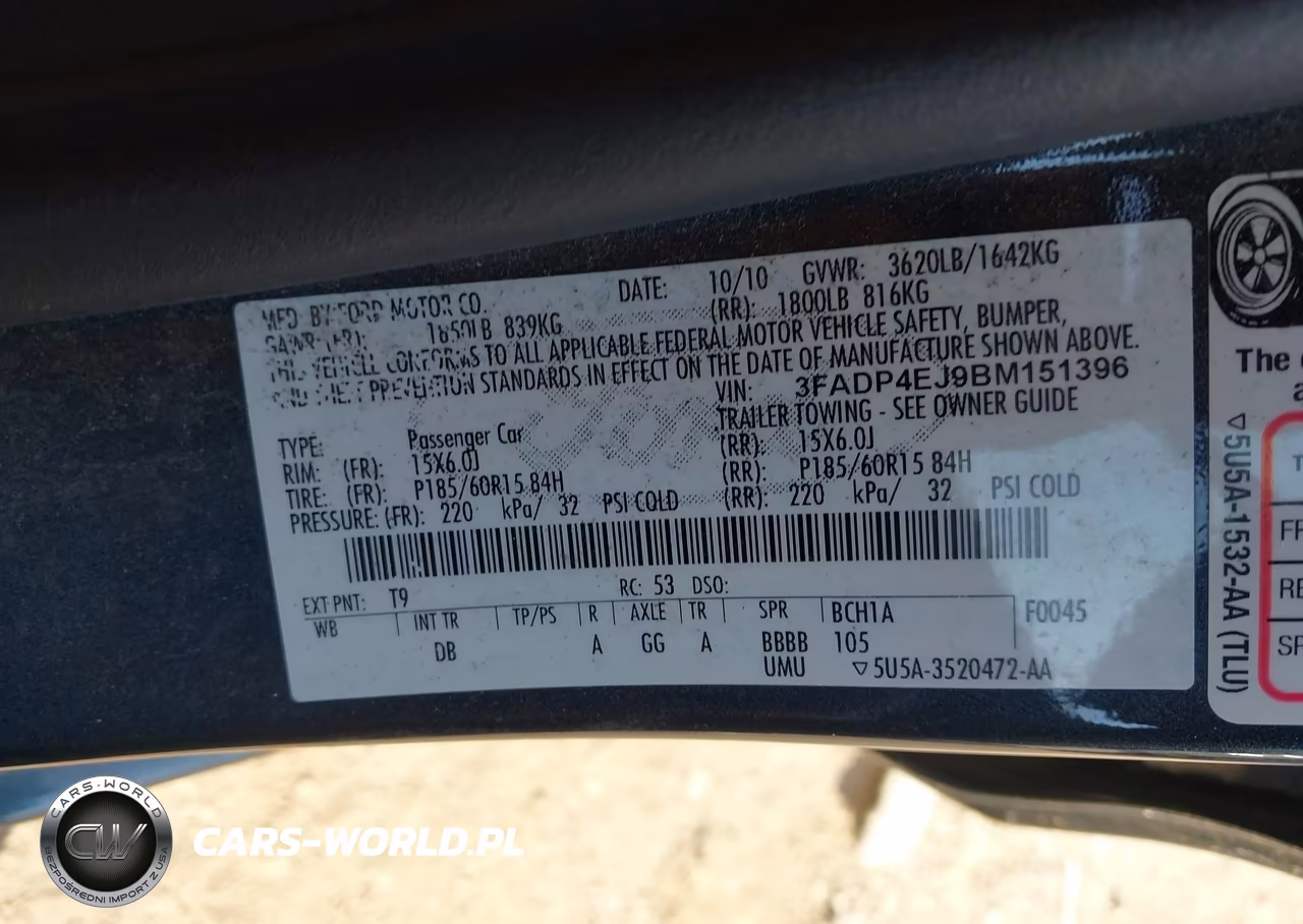 2011 Ford Fiesta Se VIN:3FADP4EJ9BM151396 - 9