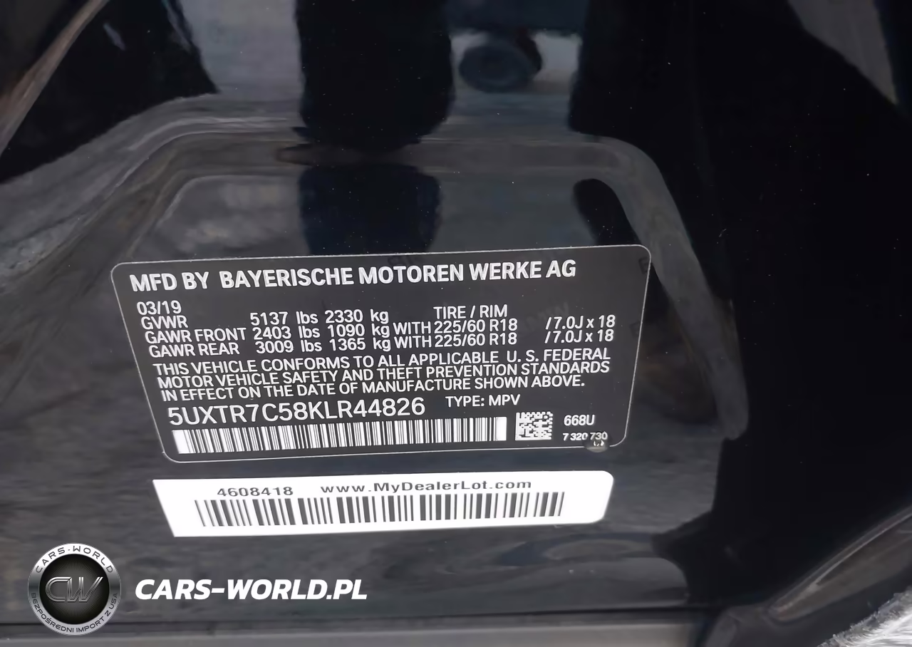 2019 BMW X3 Sdrive30I VIN:5UXTR7C58KLR44826 - 9