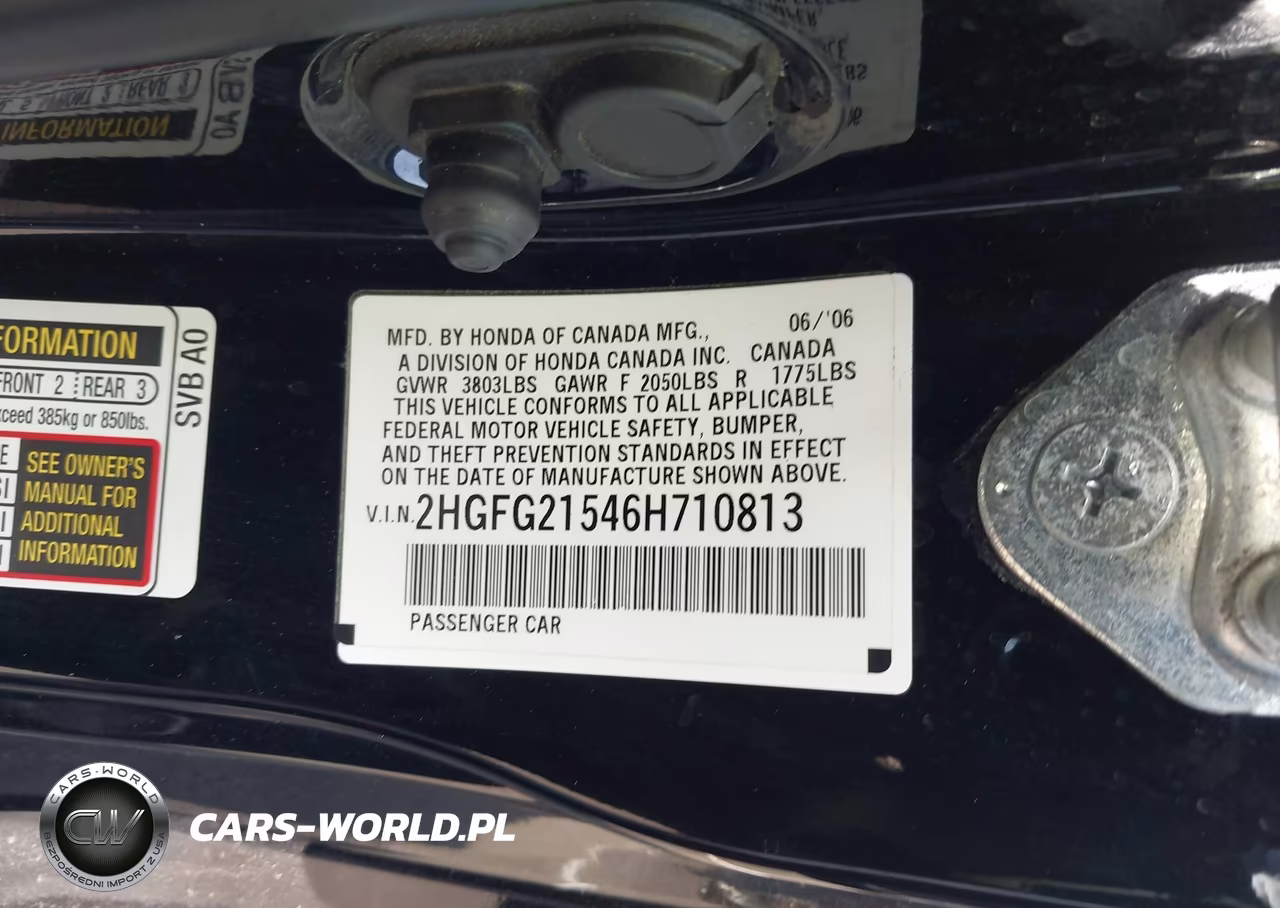 2006 Honda Civic Si VIN:2HGFG21546H710813 - 9