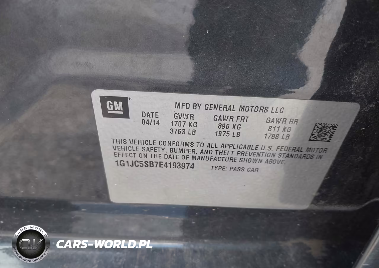 2014 Chevrolet Sonic Lt Auto VIN:1G1JC5SB7E4193974 - 9