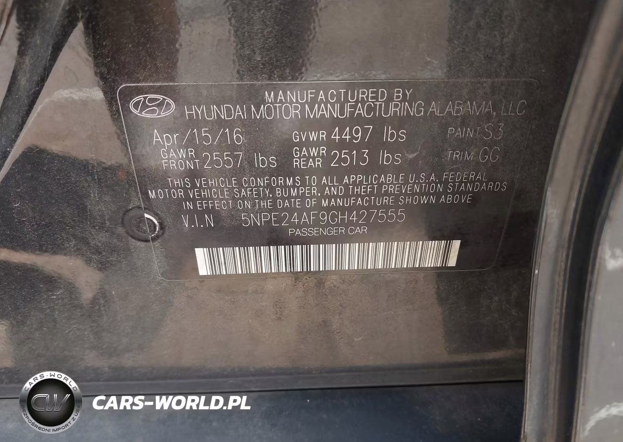 2016 Hyundai Sonata Se VIN:5NPE24AF9GH427555 - 9