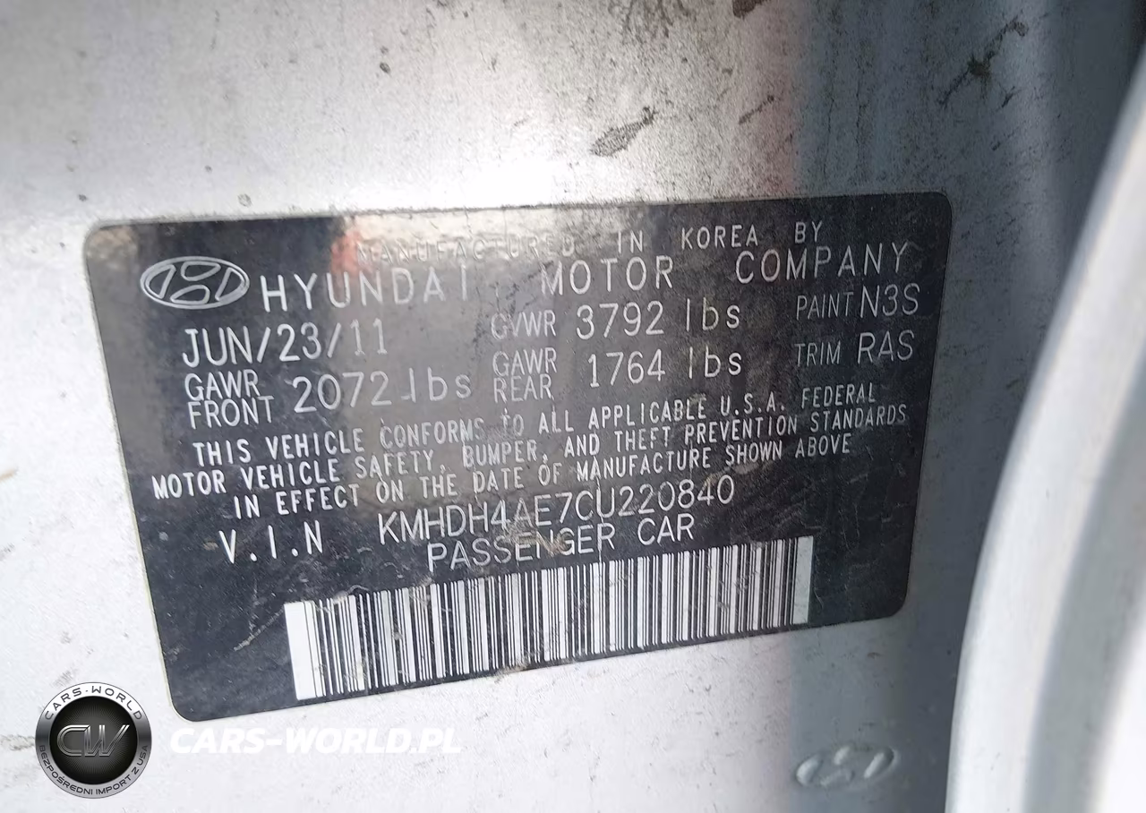 2012 Hyundai Elantra Limited (Ulsan Plant) VIN:KMHDH4AE7CU220840 - 9