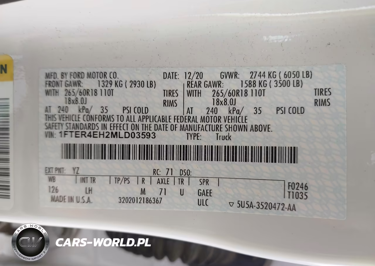 2021 Ford Ranger Xl VIN:1FTER4EH2MLD03593 - 9