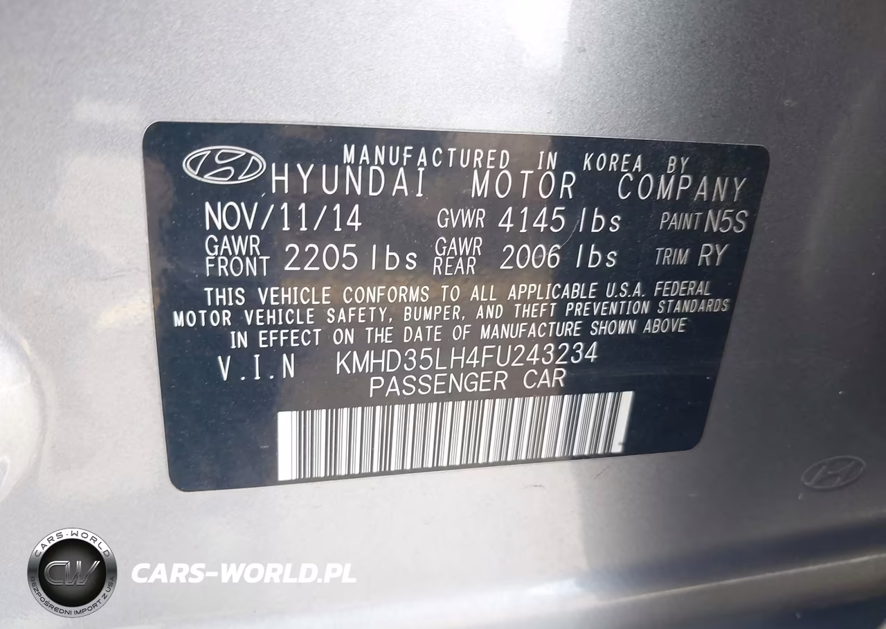 2015 Hyundai Elantra Gt VIN:KMHD35LH4FU243234 - 9