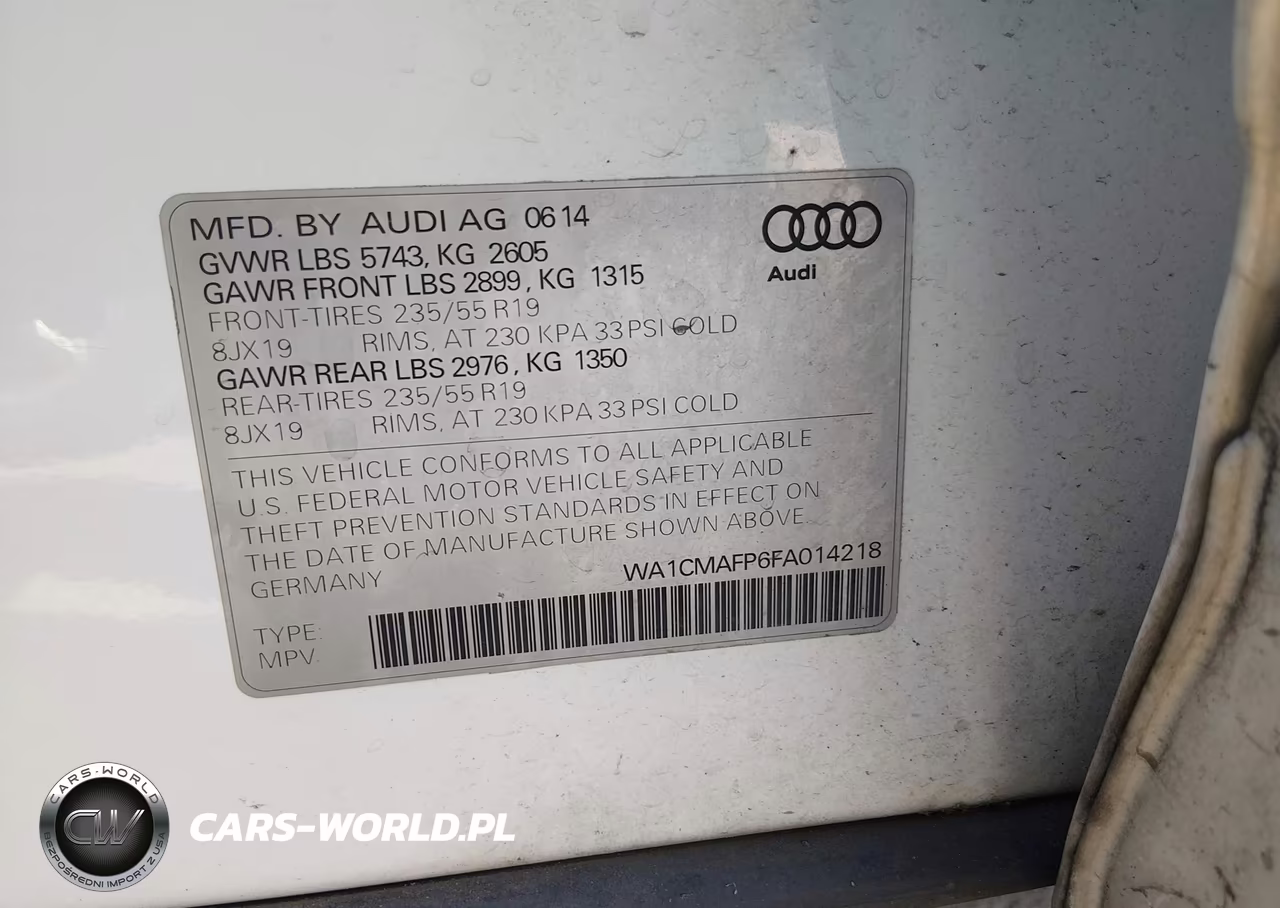 2015 Audi Q5 3.0 Tdi Premium Plus VIN:WA1CMAFP6FA014218 - 9