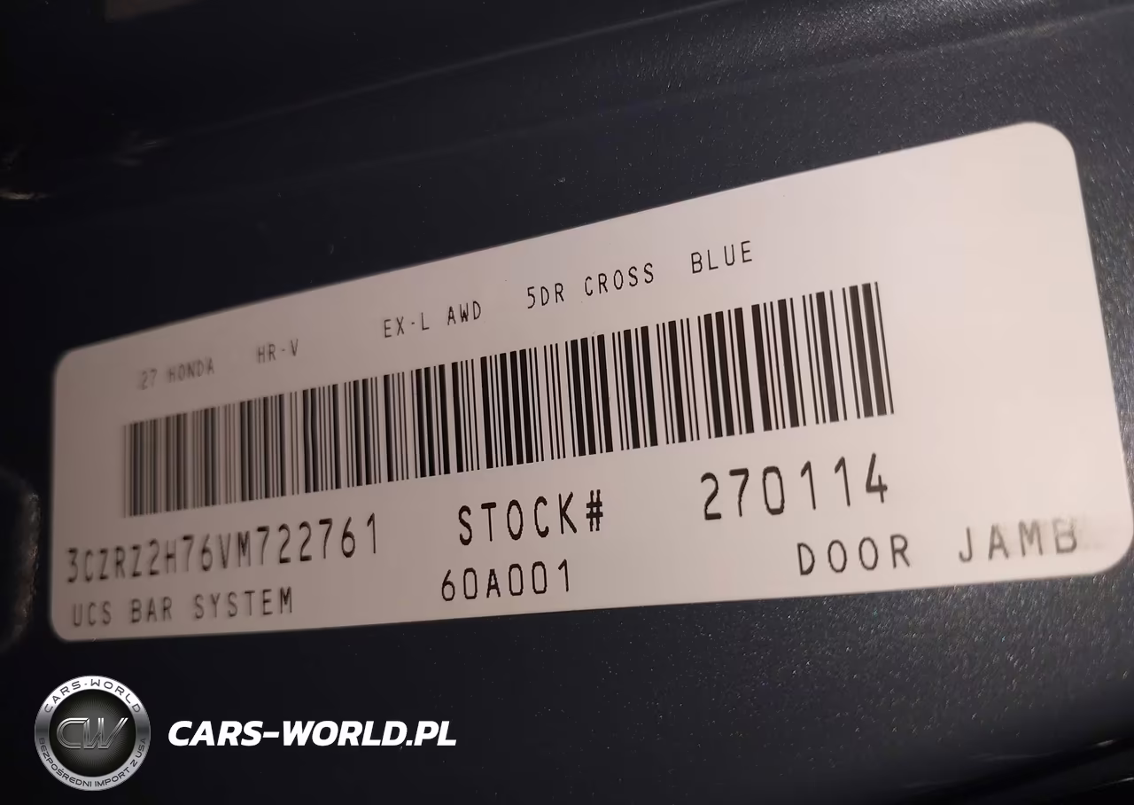 2027 Honda Hr-V Ex- Awd VIN:3CZRZ2H76VM722761 - 9