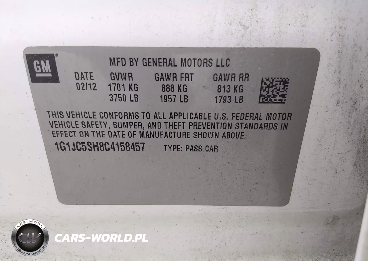 2012 Chevrolet Sonic 2Lt VIN:1G1JC5SH8C4158457 - 9