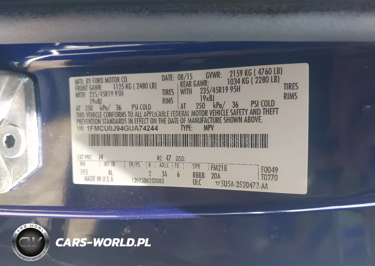 2016 Ford Escape Titanium VIN:1FMCU0J94GUA74244 - 9
