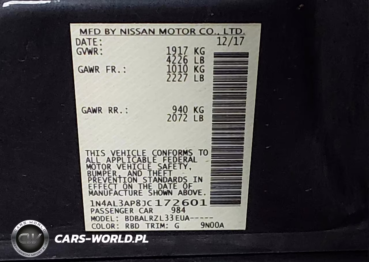 2018 Nissan Altima 2.5 Sl VIN:1N4AL3AP8JC172601 - 9