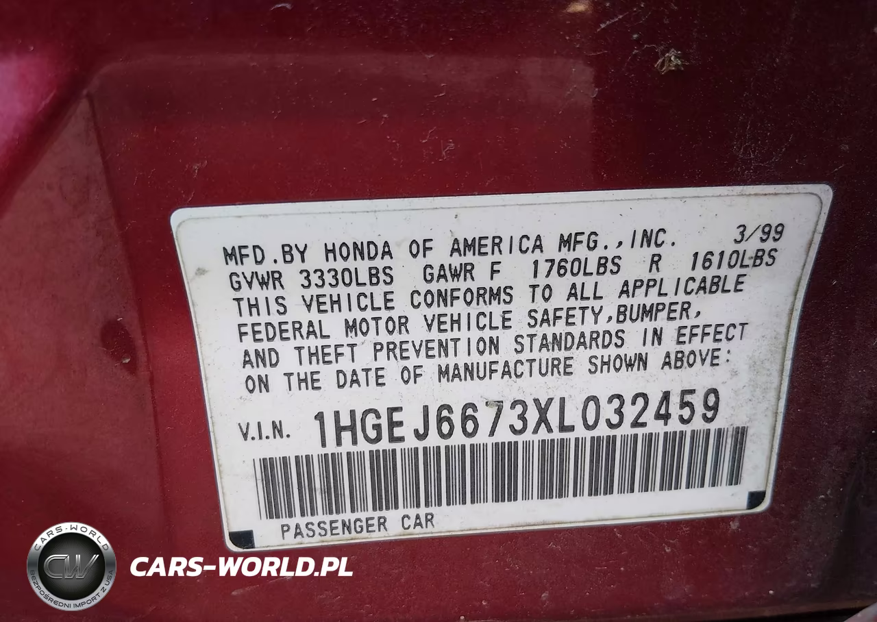 1999 Honda Civic Lx VIN:1HGEJ6673XL032459 - 9