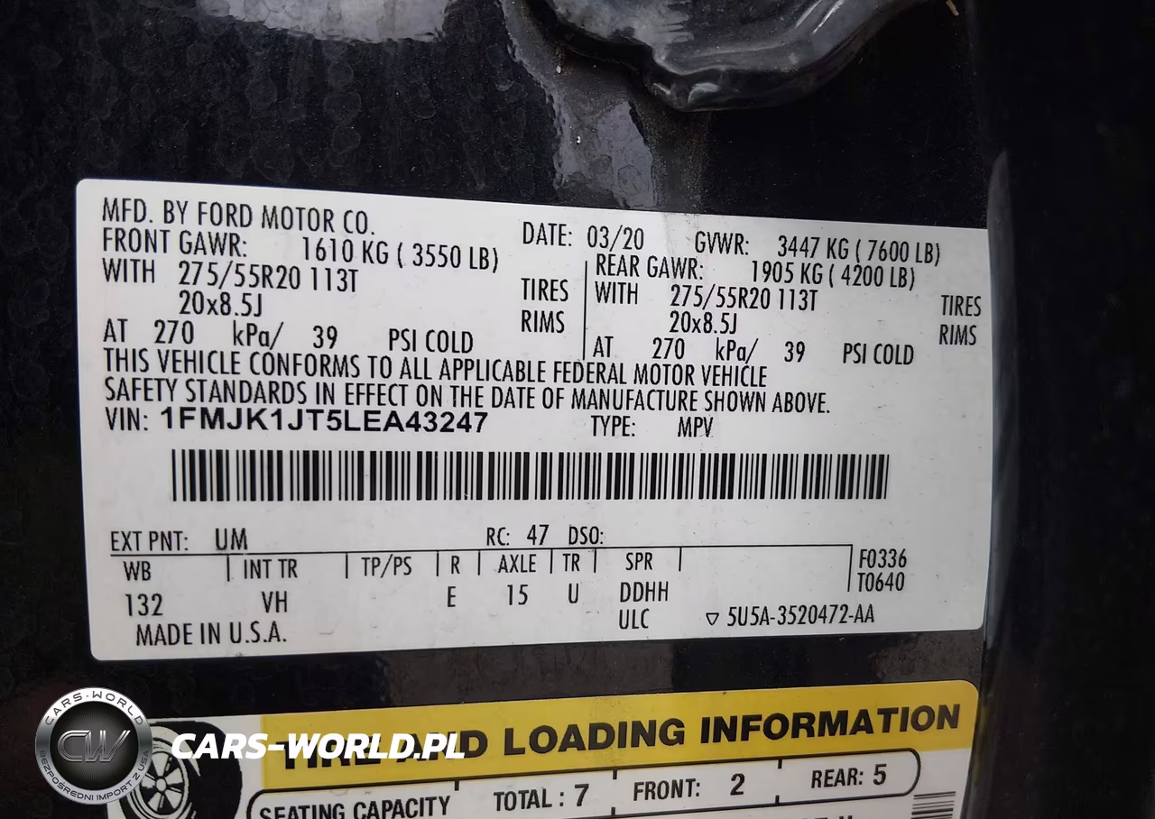 2020 Ford Expedition Xlt Max VIN:1FMJK1JT5LEA43247 - 9
