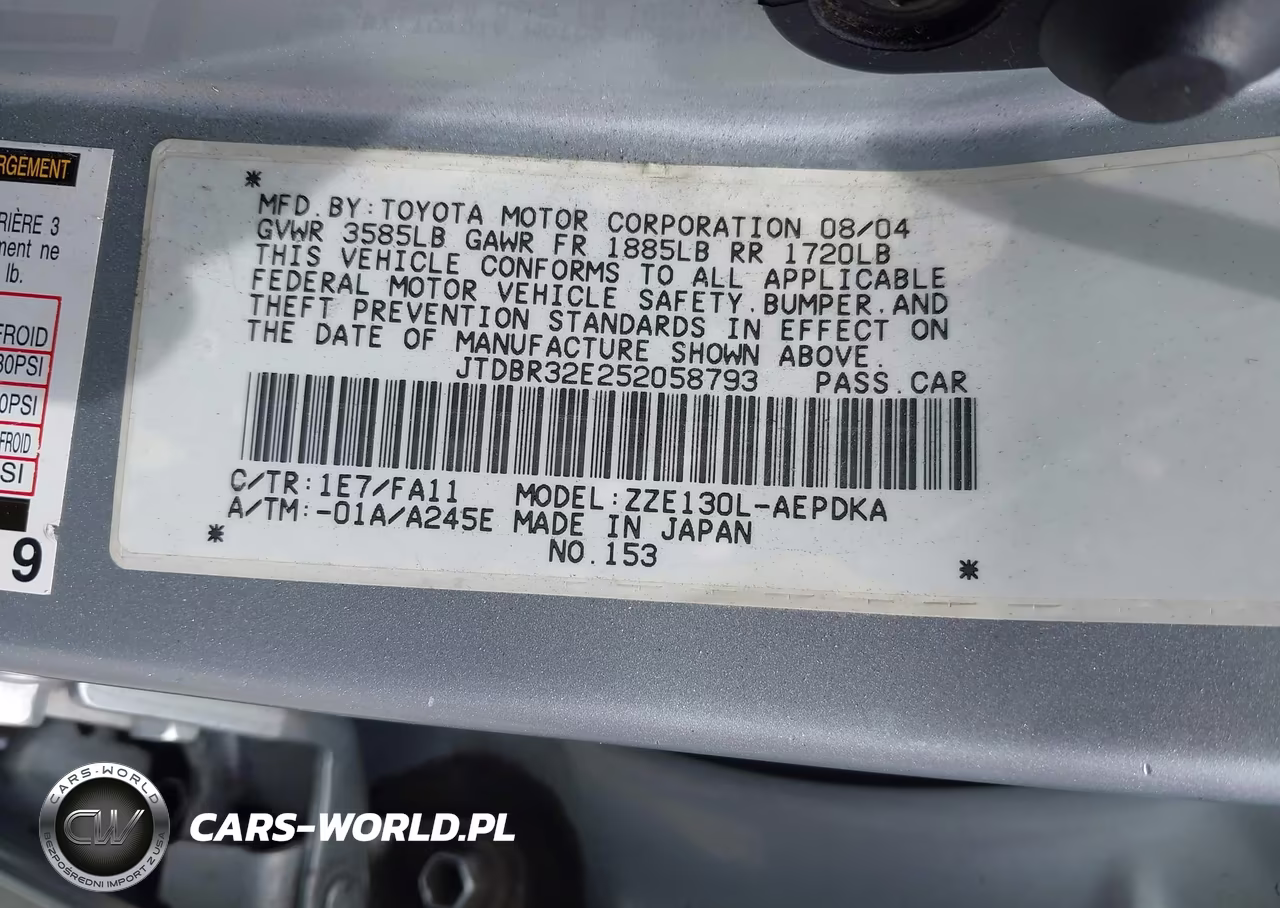 2005 Toyota Corolla Ce VIN:JTDBR32E252058793 - 9