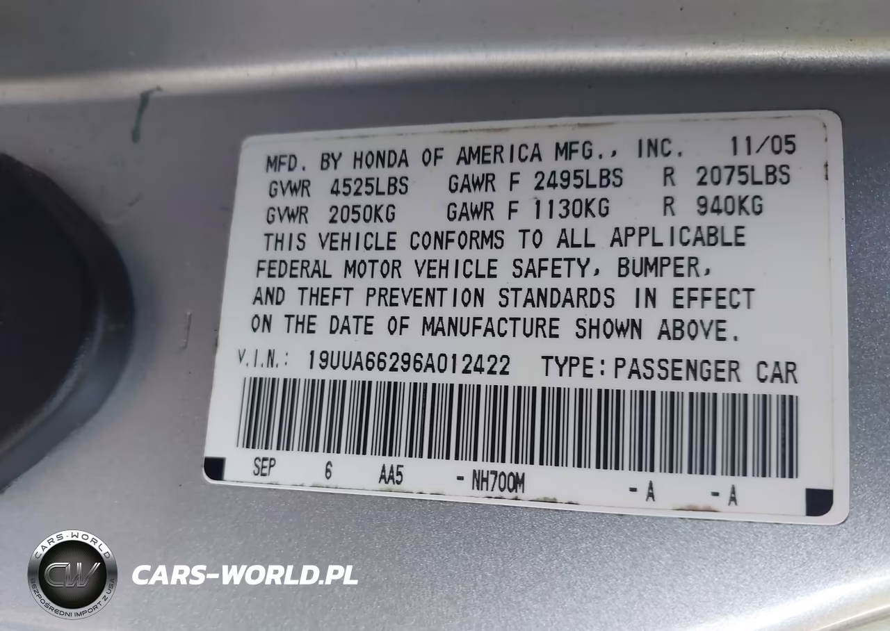 2006 Acura Tl VIN:19UUA66296A012422 - 9