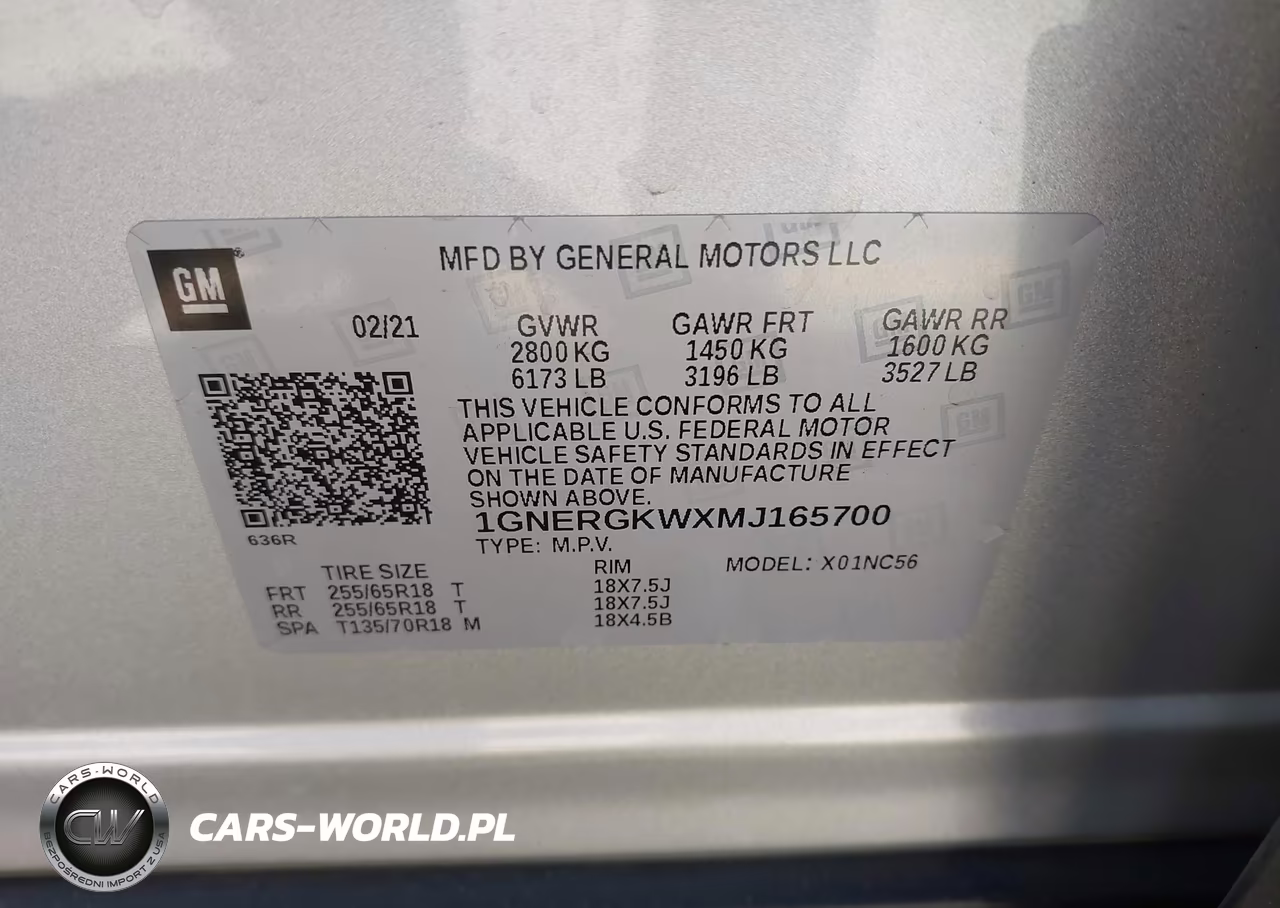 2021 Chevrolet Traverse Fwd Lt Cloth VIN:1GNERGKWXMJ165700 - 9