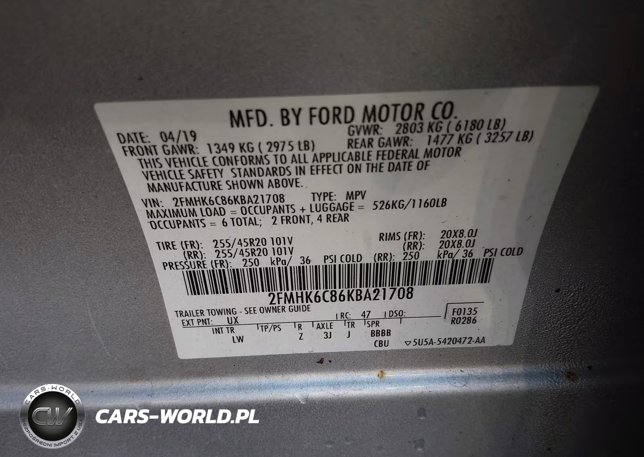 2019 Ford Flex Sel VIN:2FMHK6C86KBA21708 - 9