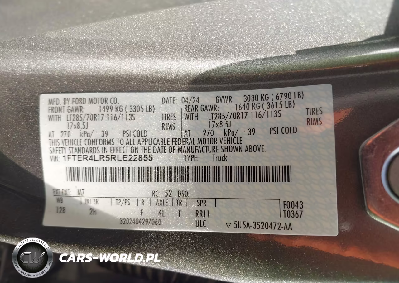 2024 Ford Ranger Raptor VIN:1FTER4LR5RLE22855 - 9