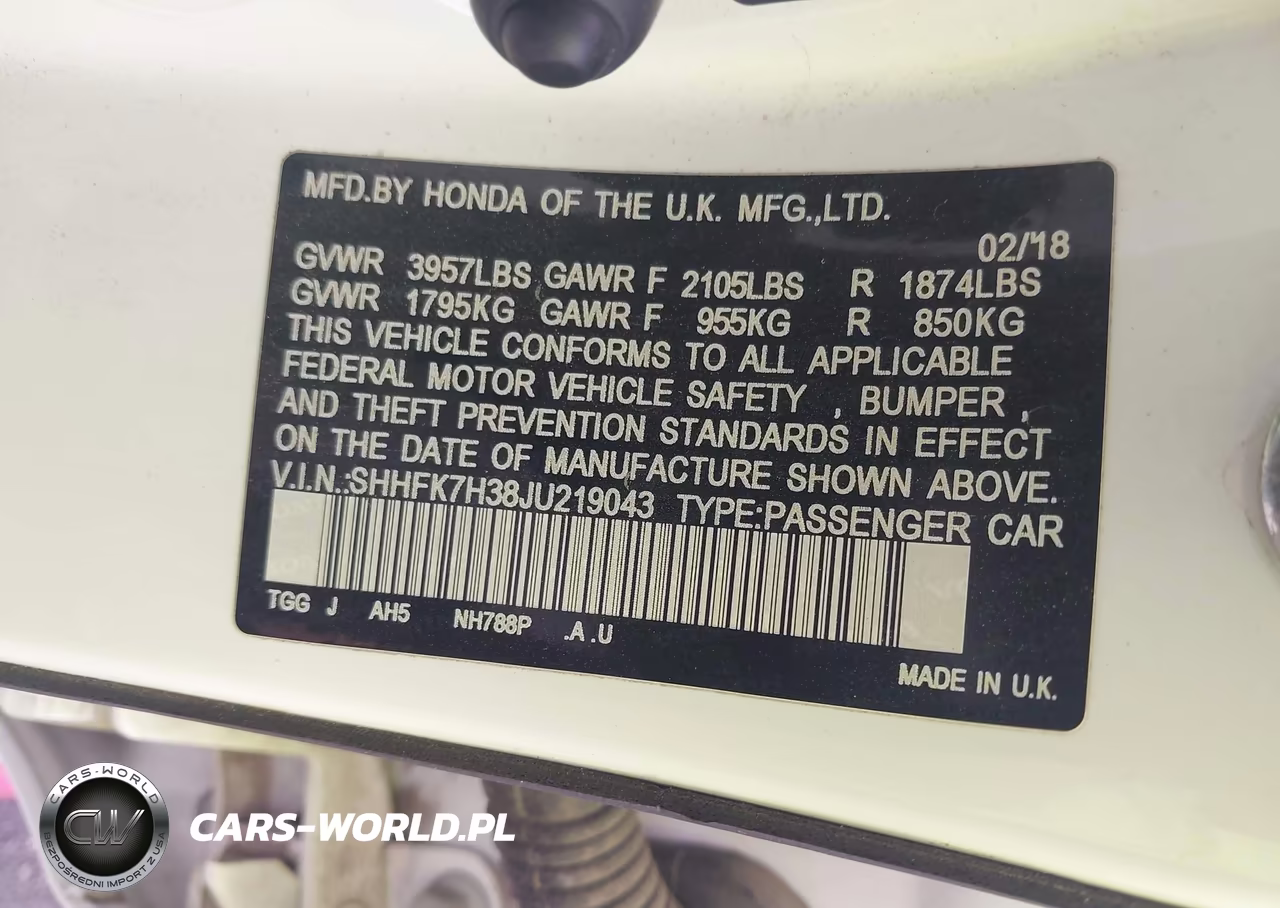 2018 Honda Civic Lx VIN:SHHFK7H38JU219043 - 9