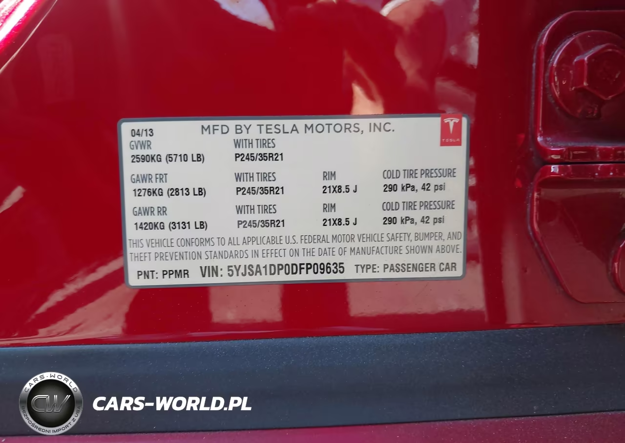 2013 Tesla Model S Performance VIN:5YJSA1DP0DFP09635 - 9