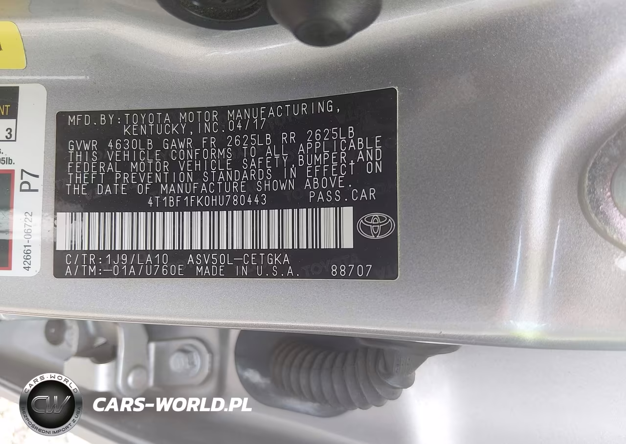 2017 Toyota Camry Xle VIN:4T1BF1FK0HU780443 - 9