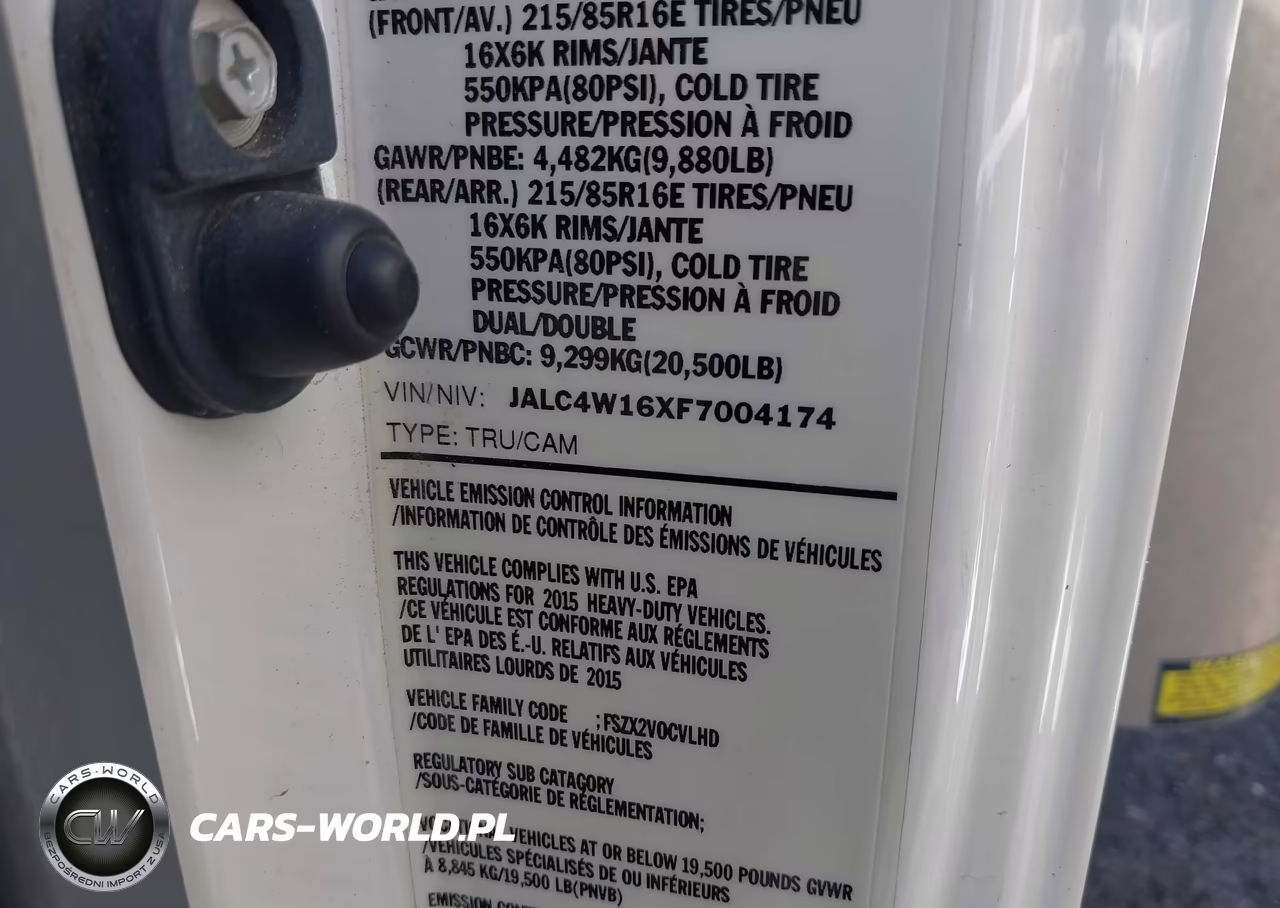 2015 Isuzu Npr Dsl Reg At VIN:JALC4W16XF7004174 - 8