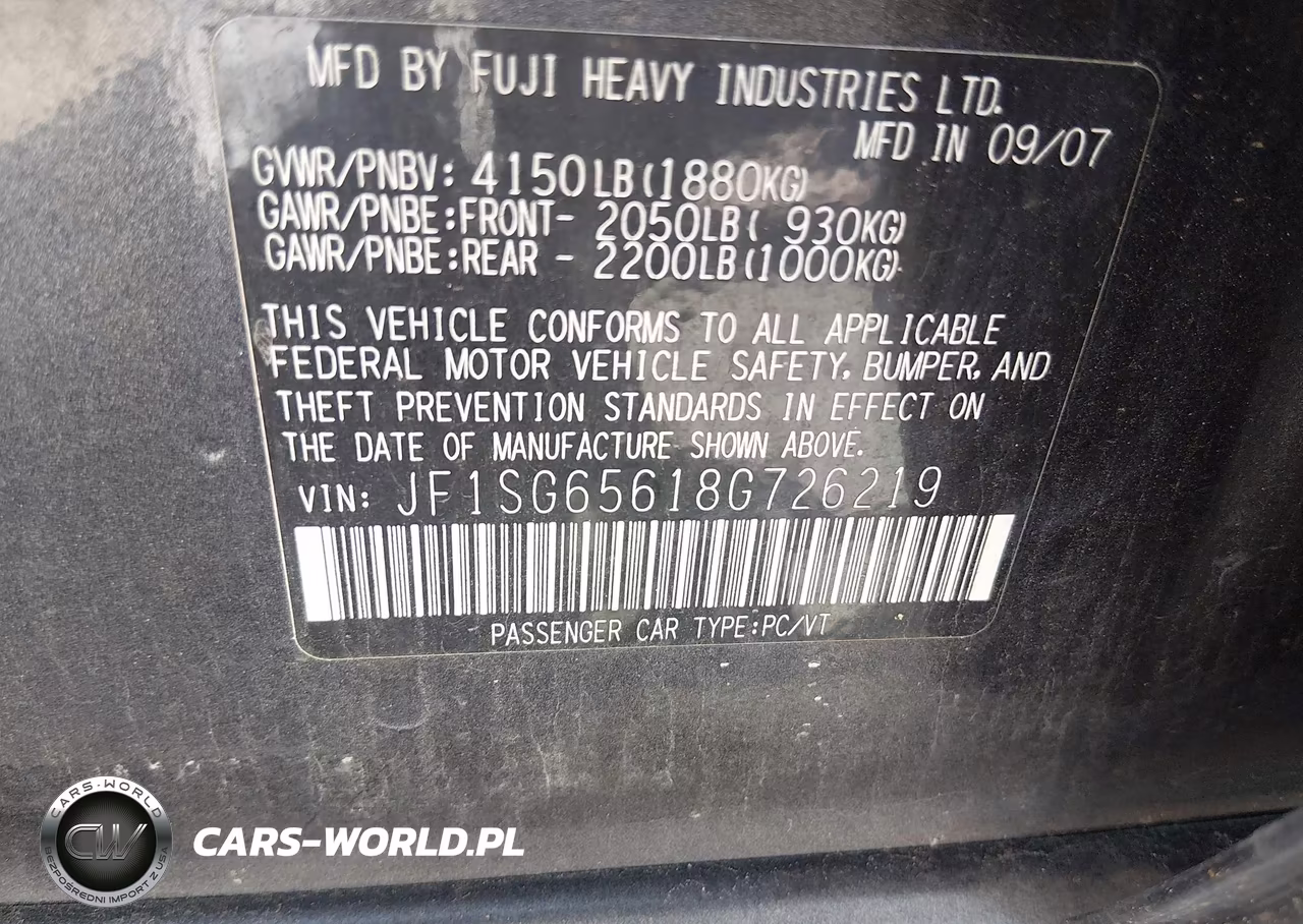 2008 Subaru Forester (Natl) X W-Premium Pkg VIN:JF1SG65618G726219 - 9