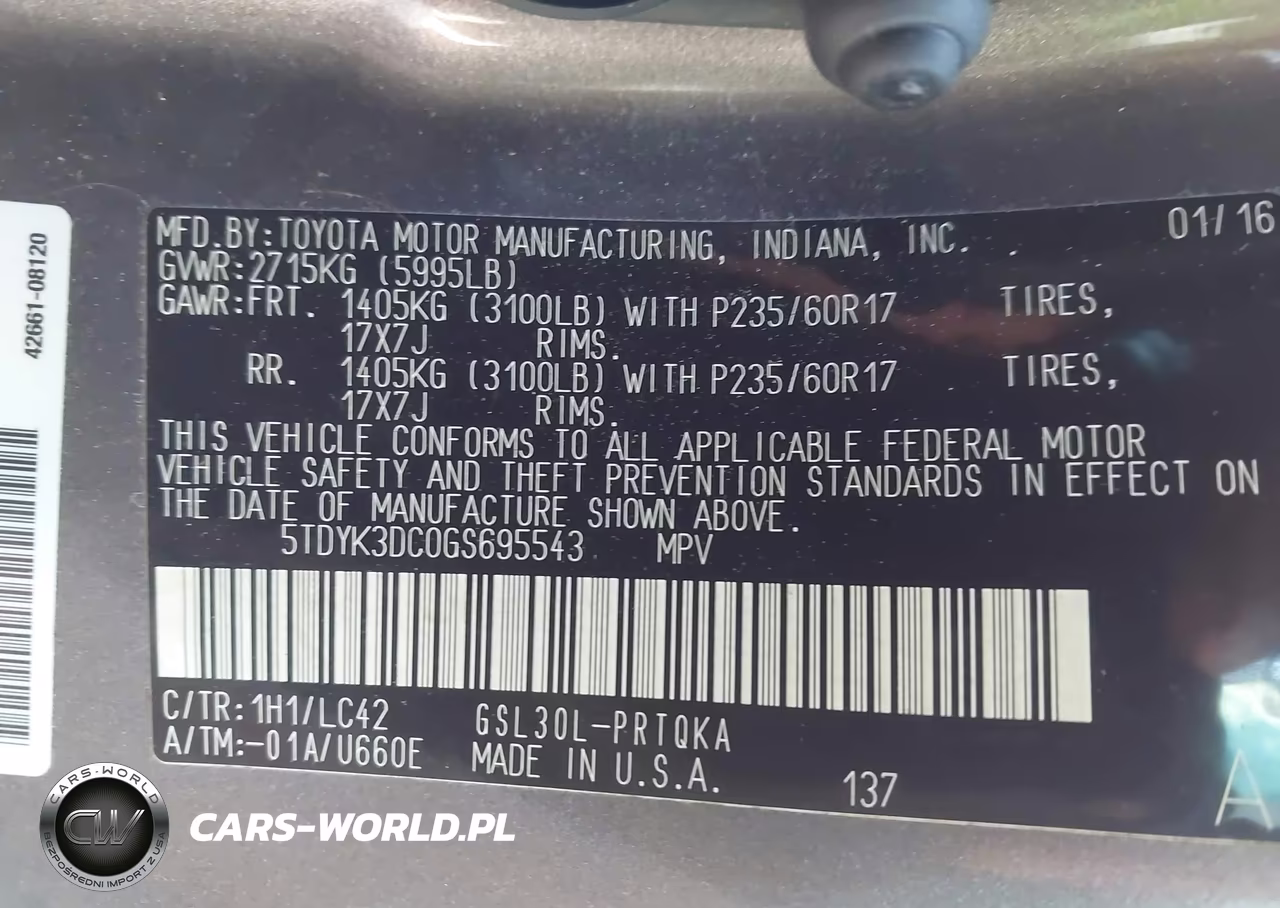 2016 Toyota Sienna Xle Premium 8 Passenger VIN:5TDYK3DC0GS695543 - 9