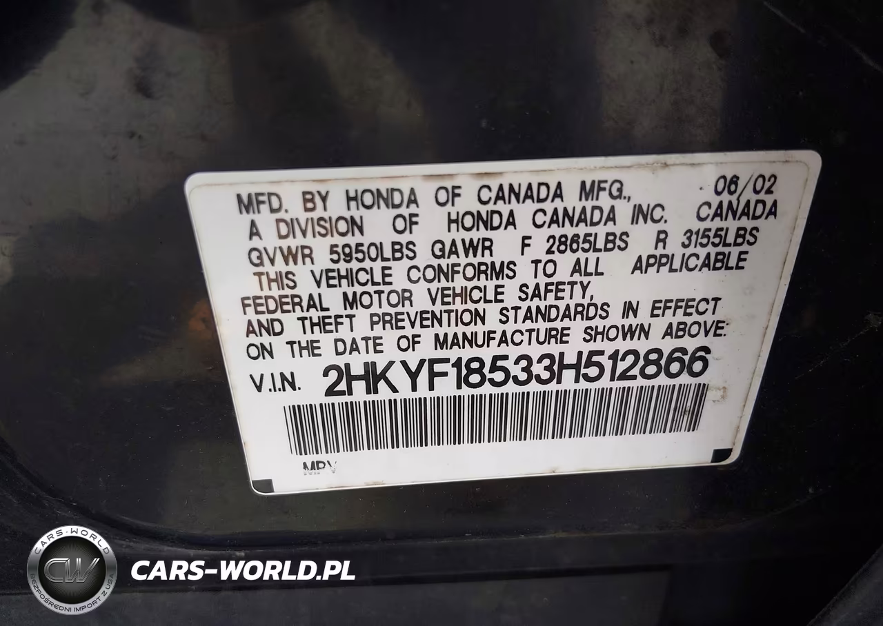 2003 Honda Pilot Ex-L VIN:2HKYF18533H512866 - 9